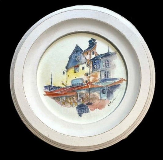 Aquarelle, «  dans les rues de Honfleur »