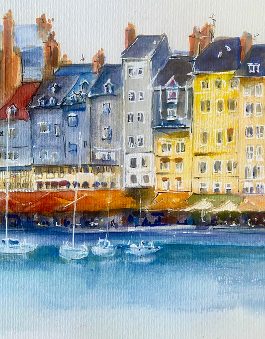 Honfleur, aquarelle panoramique