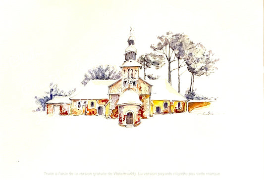 Notre Dame de Grâce sous la neige à HONFLEUR